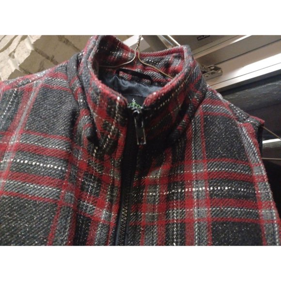 Cello Jeans Women's SZ Small Red Plaid Insulated Vest - Picture 2 of 4